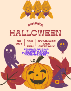 Lire la suite à propos de l’article Soirée halloween au tennis de table mercredi 30 octobre