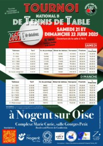 Lire la suite à propos de l’article Tournoi national B les 21 et 22 juin 2025