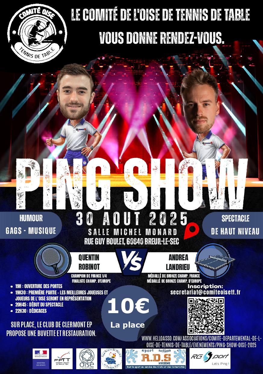 You are currently viewing Spectacle humoristique autour du tennis de table « PING SHOW »